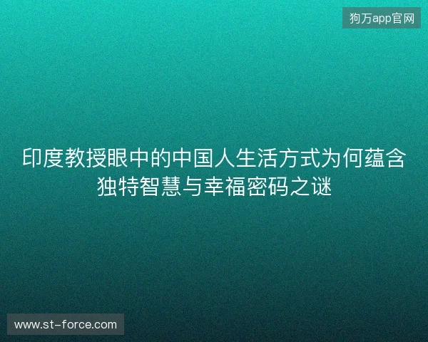 印度教授眼中的中国人生活方式为何蕴含独特智慧与幸福密码之谜 印度教授眼中的中国人生活方式为何蕴含独特智慧与幸福密码之谜